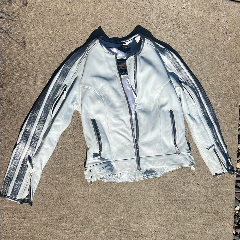 Women's White Leather Jacket